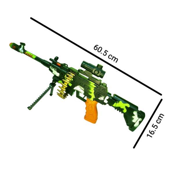 Zone Light & Sound Machine Gun Toy | Kids' Battle Play Blaster with Darts.