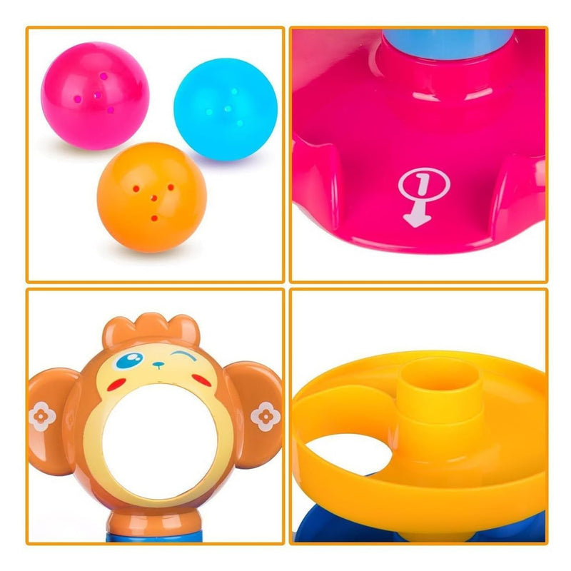 5-Layer Ball Drop & Roll Swirling Tower | Educational Stacking Toy for Toddlers with 3 Activity Balls.