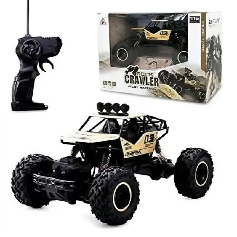 Metal Alloy Rock Crawler RC Car | 1:16 Scale Monster Truck Toy for Kids 5+ | Multicolor.