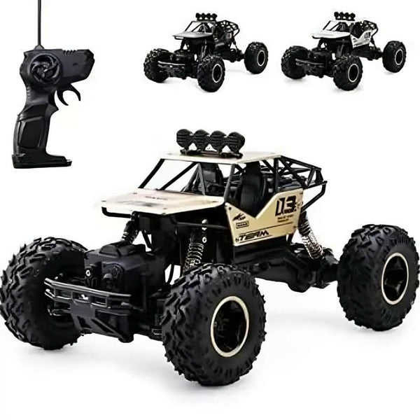 Metal Alloy Rock Crawler RC Car | 1:16 Scale Monster Truck Toy for Kids 5+ | Multicolor.