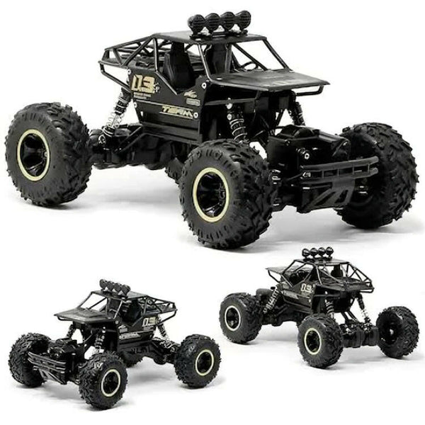 Metal Alloy Rock Crawler RC Car | 1:16 Scale Monster Truck Toy for Kids 5+ | Multicolor.