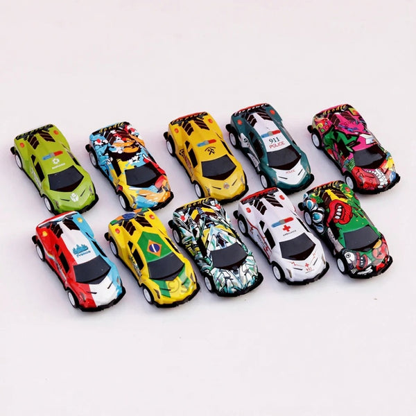 Yes! Motors Die-Cast Supercar Set (10-Pack) | Metal Pull-Back Function Cars | Ages 3+.