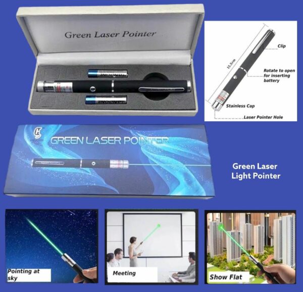 Green Laser Pointer Keychain Toy | Multi-Pattern Beam Light Torch for Kids & Pets | Fun Play (Multicolor)