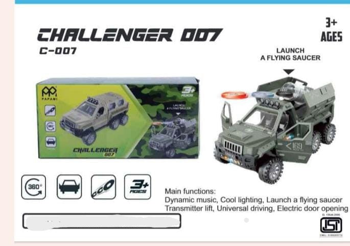 Off-Road Military Car | Toy Vehicle with Sound & Lights | Opening Doors with GunShots