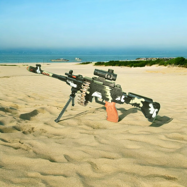 Zone Light & Sound Machine Gun Toy | Kids' Battle Play Blaster with Darts.