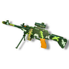 Zone Light & Sound Machine Gun Toy | Kids' Battle Play Blaster with Darts.
