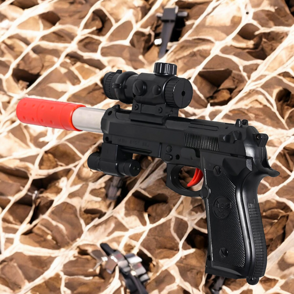 Modina Black Battle Royale Toy Gun | Soft Water & BB Bullet Blaster | Easy-to-Use for Kids.