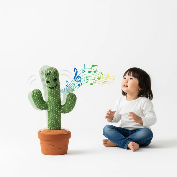 Rechargeable Talking & Dancing Cactus Toy for Kids | Singing, Wriggling & Repeating Funny Educational Plush.