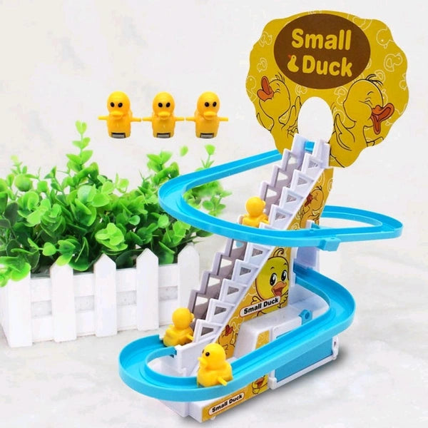 Duck Track Toys for Kids – Stair-Climbing Escalator with Lights & Music, Includes 3 Small Ducks – Interactive Duck Track Slide Toy – Perfect Toddler Gift