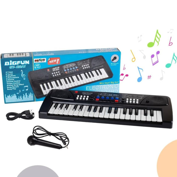 Bigfun 37-Key Kids Piano Keyboard | Mic, Recording & DC Power Option | 2025 Model.