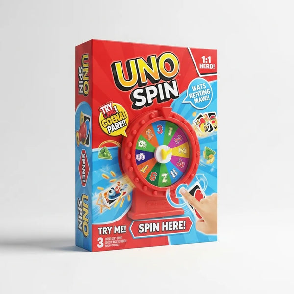 Mattel Games Uno Spin Card Game with Spinner Wheel | Fun Family Game for Kids & Adults | Pack of 1.
