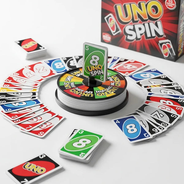 Mattel Games Uno Spin Card Game with Spinner Wheel | Fun Family Game for Kids & Adults | Pack of 1.