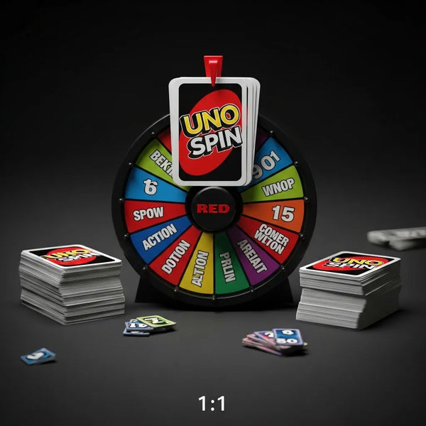 Mattel Games Uno Spin Card Game with Spinner Wheel | Fun Family Game for Kids & Adults | Pack of 1.