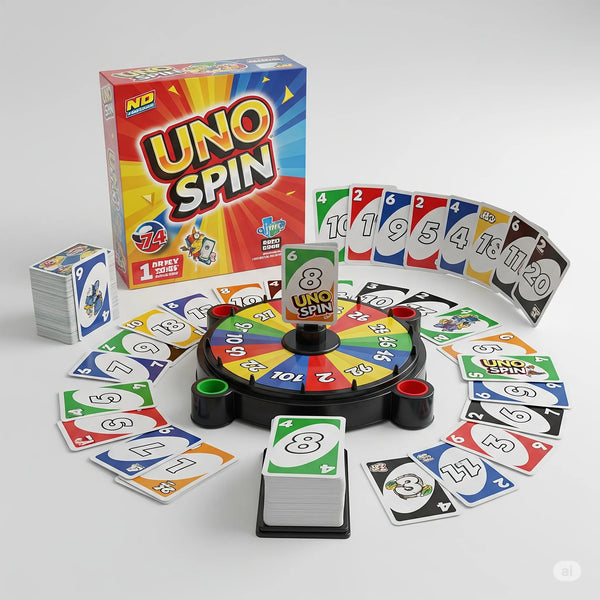 Mattel Games Uno Spin Card Game with Spinner Wheel | Fun Family Game for Kids & Adults | Pack of 1.