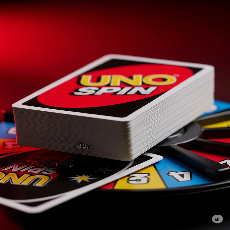 Mattel Games Uno Spin Card Game with Spinner Wheel | Fun Family Game for Kids & Adults | Pack of 1.