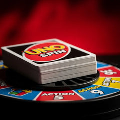 Mattel Games Uno Spin Card Game with Spinner Wheel | Fun Family Game for Kids & Adults | Pack of 1.