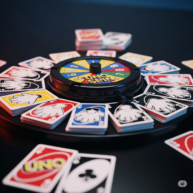 Mattel Games Uno Spin Card Game with Spinner Wheel | Fun Family Game for Kids & Adults | Pack of 1.