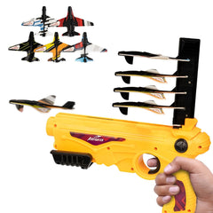 Airplane Launcher Gun Toy with Foam Gliders | Safe & Fun Outdoor Flying Toy for Kids | Shooting Game.