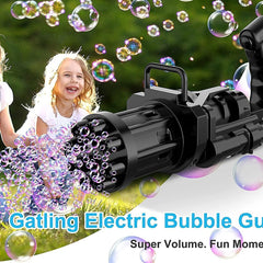 Gatling Battery Bubble Gun Toy 8-Hole Electric Bubbles Maker for Toddlers Toy with Bubble Solution