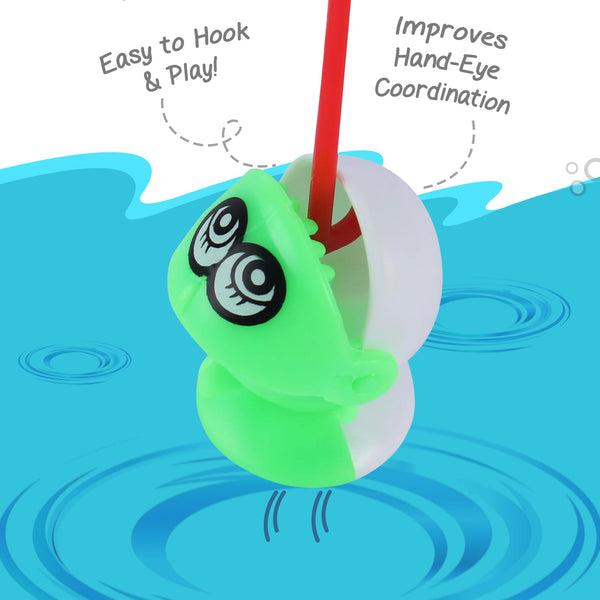 Electronic Rotating Fishing Game for Kids | Fish-Catching Toy with 15 Fish & 4 Poles | Musical Board Game.