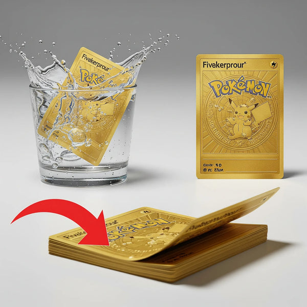 100-Piece Gold Foil TCG Card Deck Box | Assorted Rare & Foil Collectible Cards | Gold.