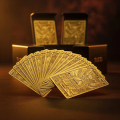 100-Piece Gold Foil TCG Card Deck Box | Assorted Rare & Foil Collectible Cards | Gold.