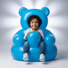 Inflatable Teddy Bear Chair for Kids | Cute PVC Animal Sofa & Air Chair for Toddlers | (1-Seater, Multicolor).