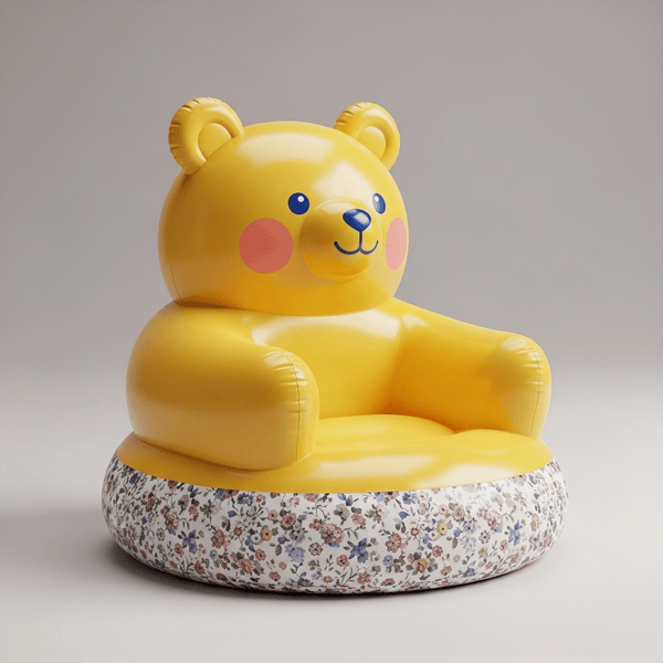 Inflatable Teddy Bear Chair for Kids | Cute PVC Animal Sofa & Air Chair for Toddlers | (1-Seater, Multicolor).