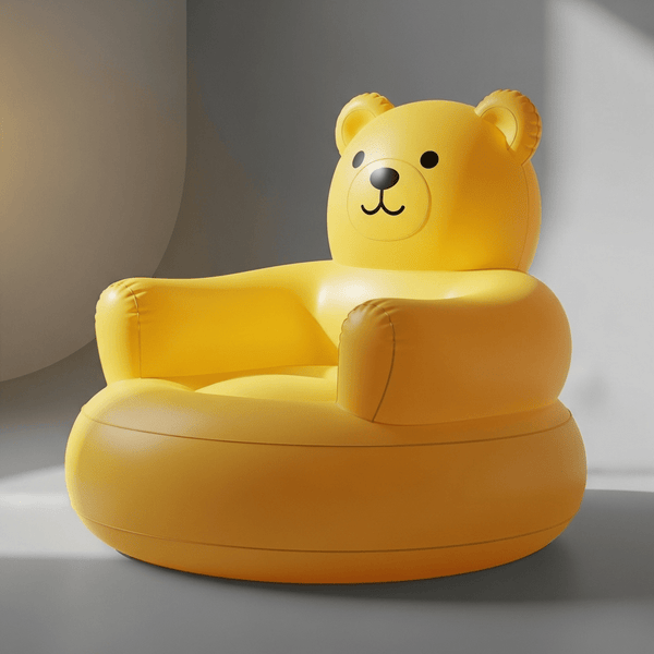 Inflatable Teddy Bear Chair for Kids | Cute PVC Animal Sofa & Air Chair for Toddlers | (1-Seater, Multicolor).