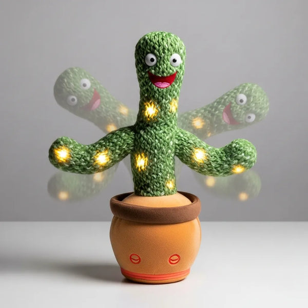 Rechargeable Talking & Dancing Cactus Toy for Kids | Singing, Wriggling & Repeating Funny Educational Plush.