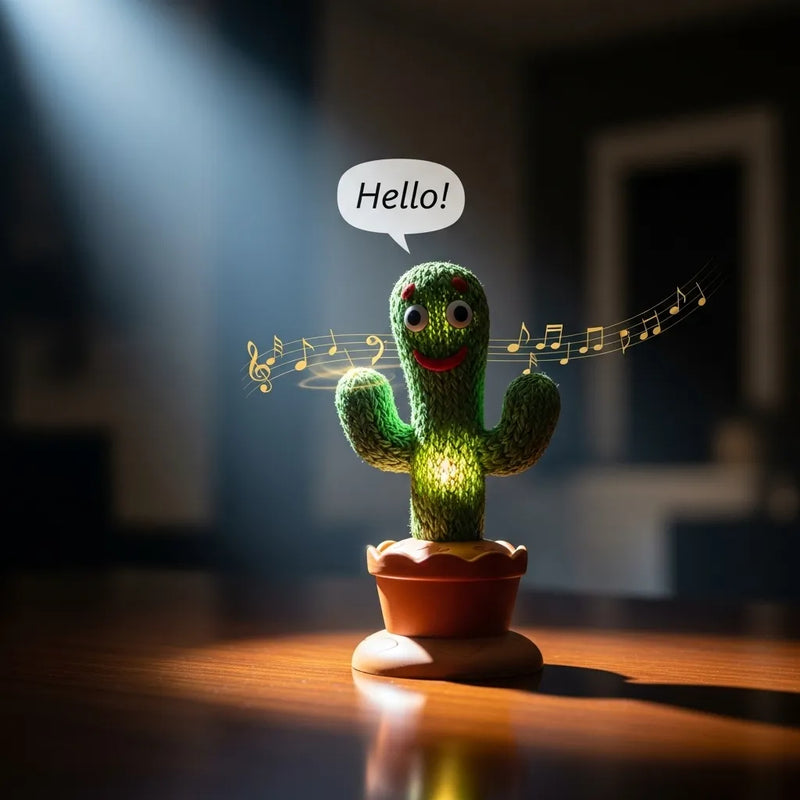 Rechargeable Talking & Dancing Cactus Toy for Kids | Singing, Wriggling & Repeating Funny Educational Plush.