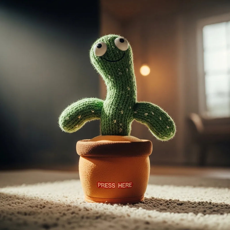 Rechargeable Talking & Dancing Cactus Toy for Kids | Singing, Wriggling & Repeating Funny Educational Plush.