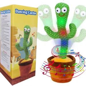 Rechargeable Talking & Dancing Cactus Toy for Kids | Singing, Wriggling & Repeating Funny Educational Plush.