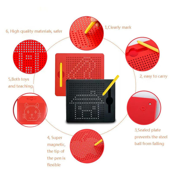 Magnetic Drawing Pad with Metal Balls | Magna Doodle Board for Kids | Educational STEM Sketch Toy.