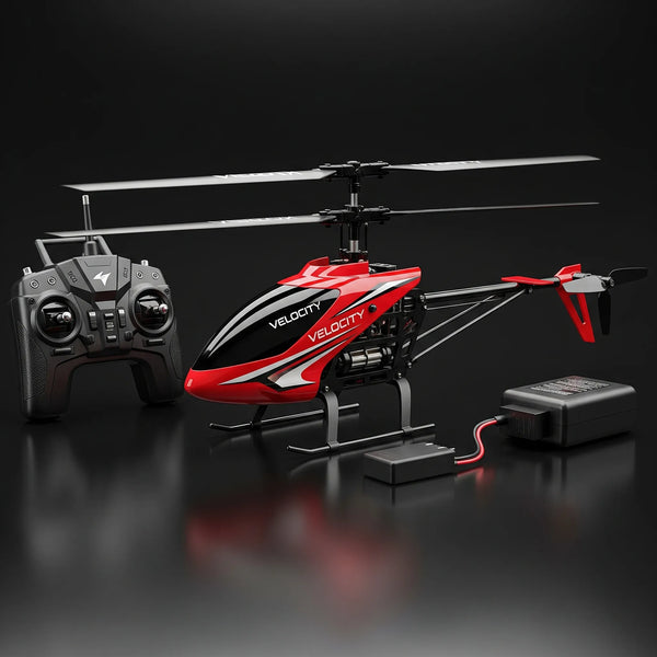Velocity RC Flying Helicopter with Unbreakable Blades | Infrared Sensor & Lights | 2.5D Chargeable Toy.