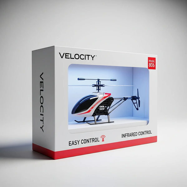 Velocity RC Flying Helicopter with Unbreakable Blades | Infrared Sensor & Lights | 2.5D Chargeable Toy.