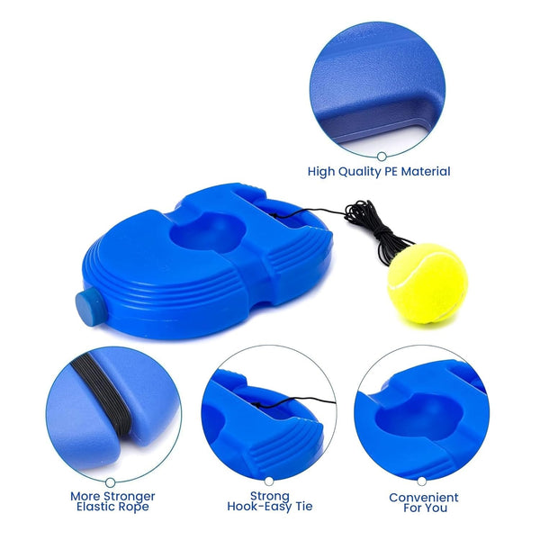 Solo Tennis Trainer Rebound Ball Set | Self-Practice Tennis & Cricket Trainer with String & Base.