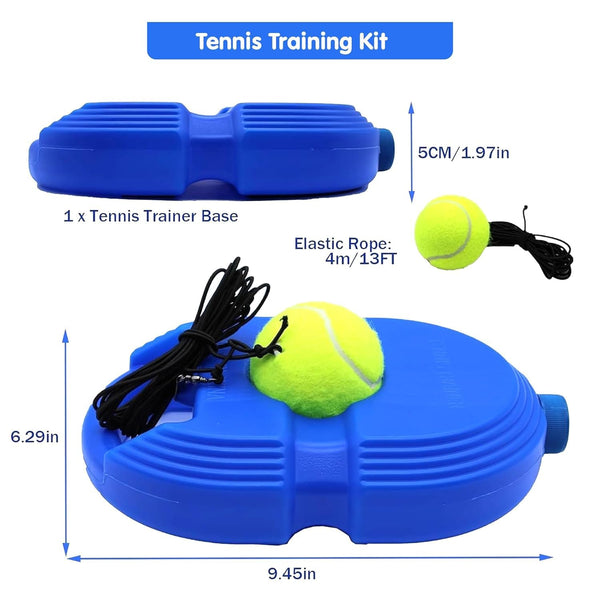 Solo Tennis Trainer Rebound Ball Set | Self-Practice Tennis & Cricket Trainer with String & Base.