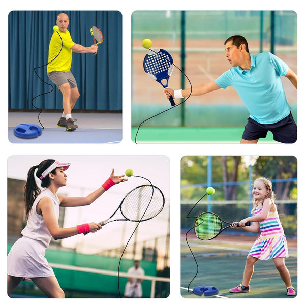 Solo Tennis Trainer Rebound Ball Set | Self-Practice Tennis & Cricket Trainer with String & Base.