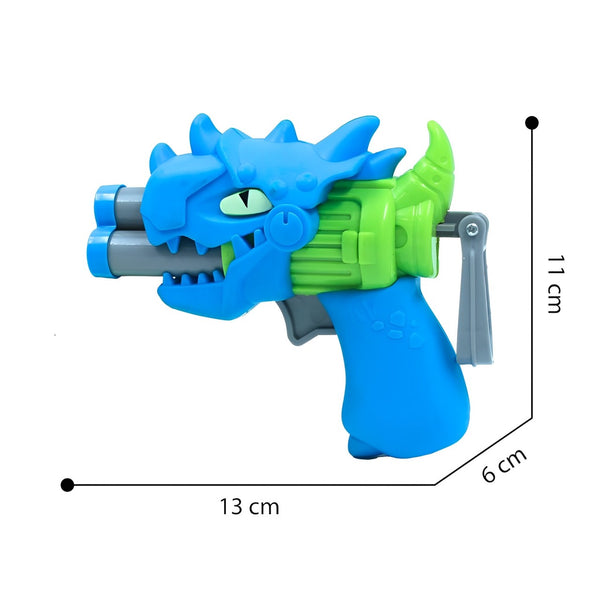Thunder Strike Dino Shoot Blaster Gun | Includes 6 Soft Foam Bullets | Double Loading Toy for Kids 4+.